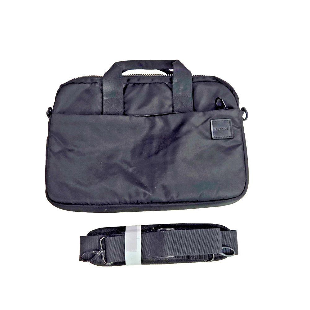 INCASE Black Canvas Laptop Briefcase Messenger Bag 14" Adjustable Strap Unisex